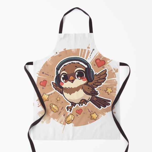 Item preview, Cute Gamer Sparrow Sticker | Kawaii Gaming Bird | Baby Sparrow with Headphones | Cozy Gamer Bird | Gaming Animal Illustration designed and sold by dreamz-world.