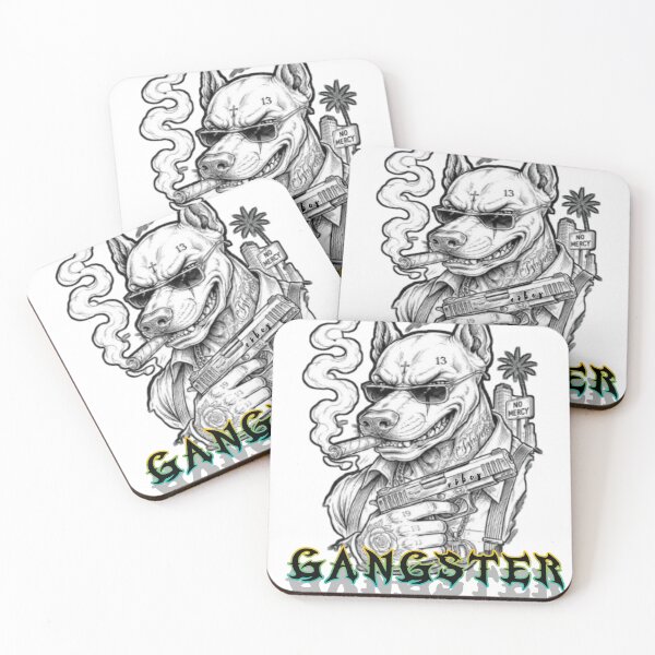 Item preview, Gangster Pitbull - Badass Mobster Dog designed and sold by VibeMechanic.
