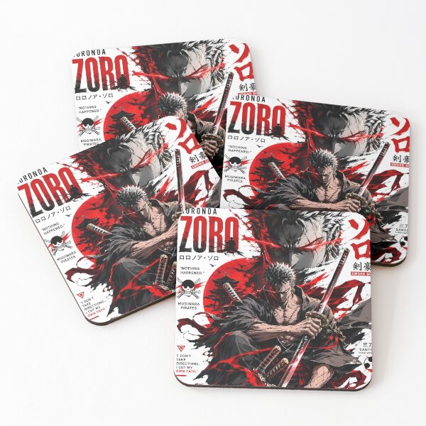 Item preview, Zoro | Three-Blade Samurai Warrior – Dark Anime Swordsman | Crimson Katana Art Print designed and sold by Dyan4.