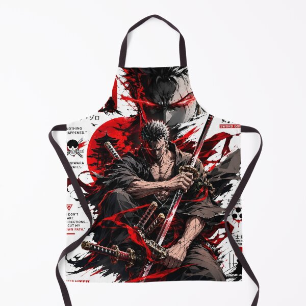 Item preview, Zoro | Three-Blade Samurai Warrior – Dark Anime Swordsman | Crimson Katana Art Print designed and sold by Dyan4.