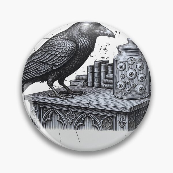 Item preview, he Raven's Collection T-Shirt | Gothic Crow Eyeball Jar Occult Shirt, Dark Cathedral Horror Tee designed and sold by Neurospicy Trolls.