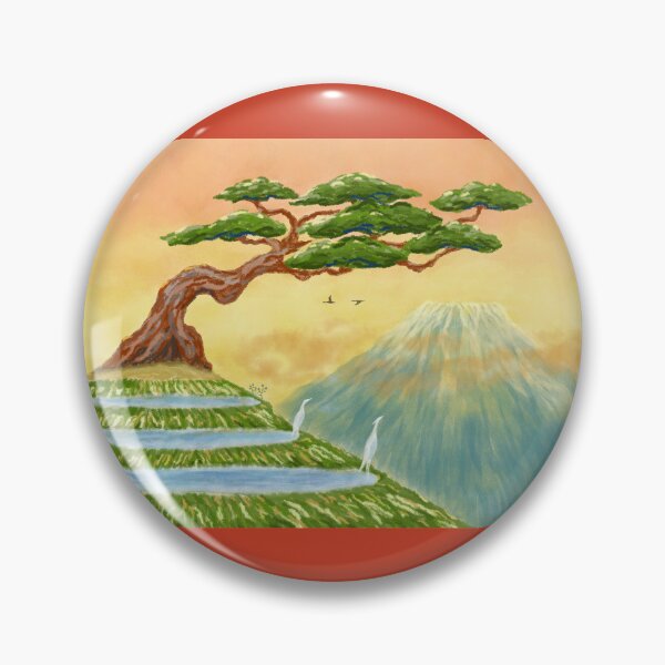 Item preview, Un paisaje montañoso oriental designed and sold by greenPQBstudio.