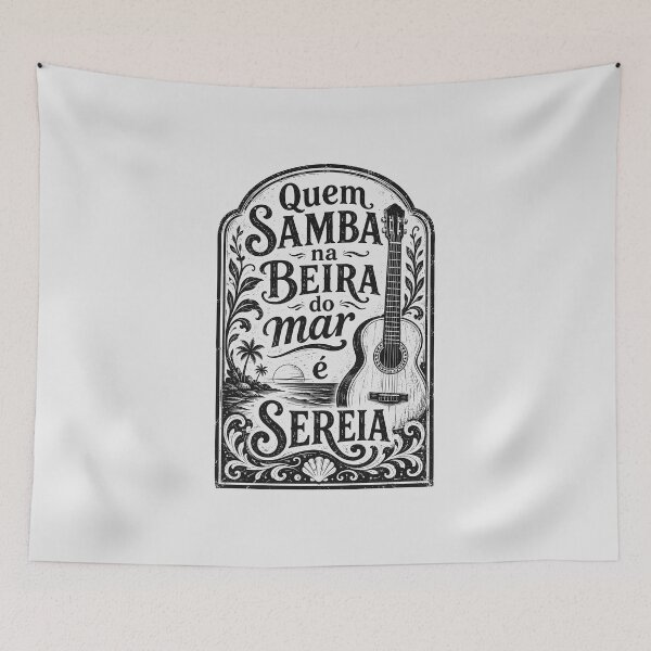 Item preview, Vintage Brazilian Samba art | Quem Samba na Beira do Mar é Sereia designed and sold by just-quotes.