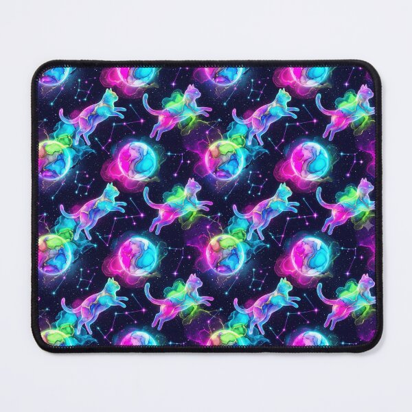 Item preview, Fluid Liquid Neon Cosmic Cats Pattern designed and sold by Thai Vibe Studio.