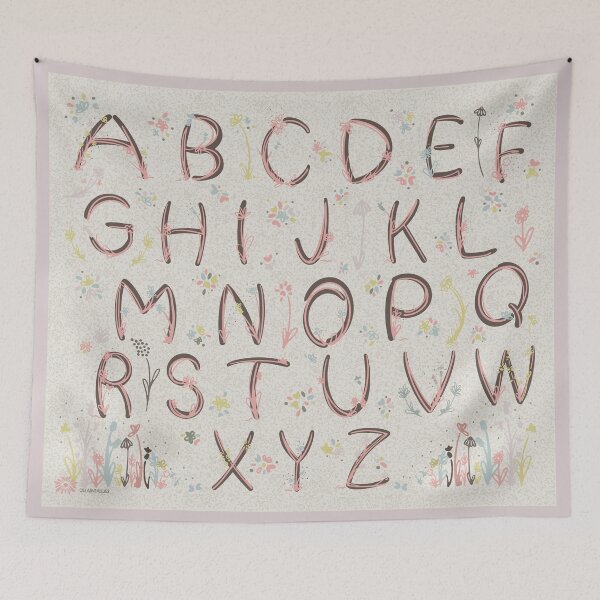 Item preview, Floral Twist Alphabet – Whimsical Botanical ABCs in Blush Pink designed and sold by Creativeallure.