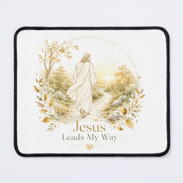 Item preview, Jesus Leads My Way – Inspirational Christian Line Art designed and sold by Niespodzianki.