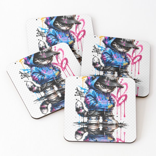 Item preview,  cat graffiti hip hop designed and sold by brasildesigns.