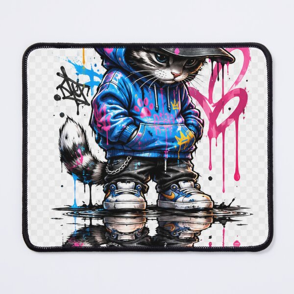 Item preview, cat graffiti hip hop designed and sold by brasildesigns.