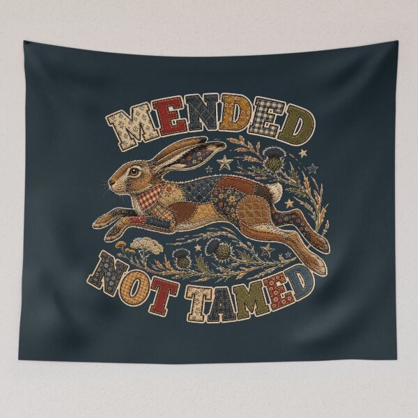 Item preview, Running Patchwork Hare - Mended, Not Tamed designed and sold by PitsFusion.