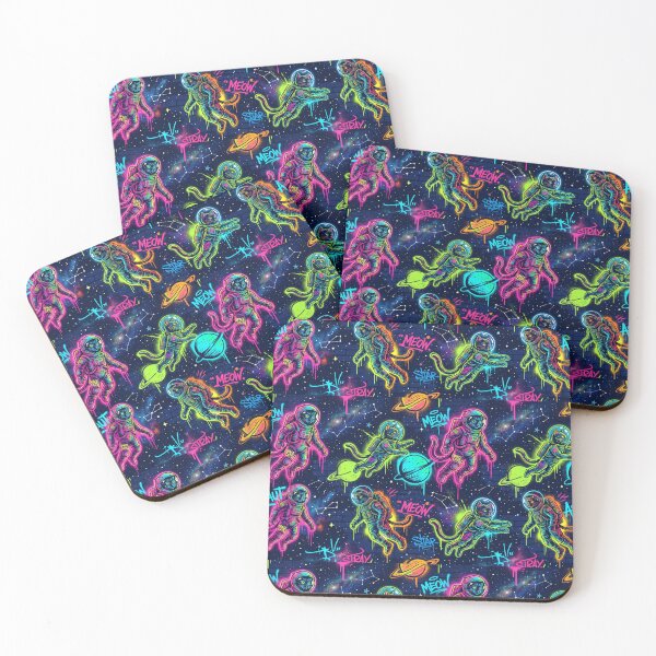 Item preview, Neon Graffiti Space Cat Streetwear Pattern designed and sold by Thai Vibe Studio.