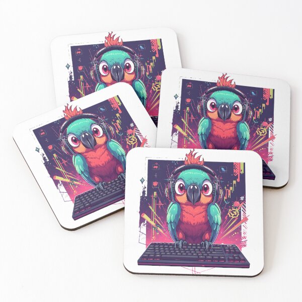 Item preview, RGB Gamer Parrot Sticker | Colorful Gaming Parrot | Mechanical Keyboard Bird | Esports Parrot Mascot | Neon Gaming Animal designed and sold by dreamz-world.
