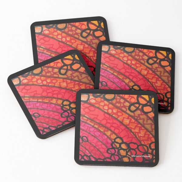Item preview, Red Curved Patterns  designed and sold by DancingCreek.