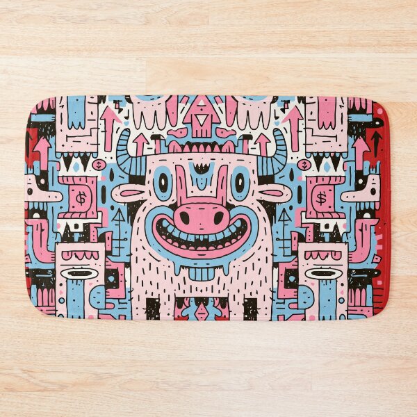 Item preview, Smiling Bull Maximalist Doodle Art designed and sold by Romgora.