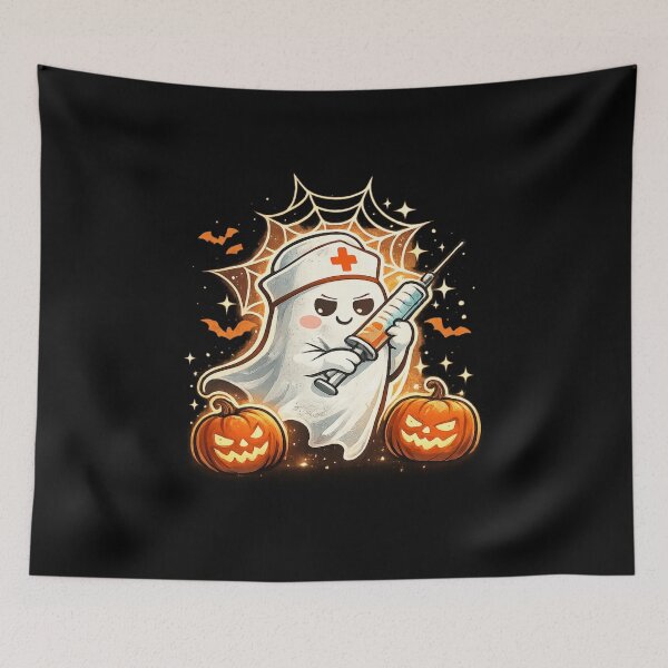 Item preview, Aesthetic Nurse Halloween Gift Ghost Syringe Art designed and sold by Corvoria.