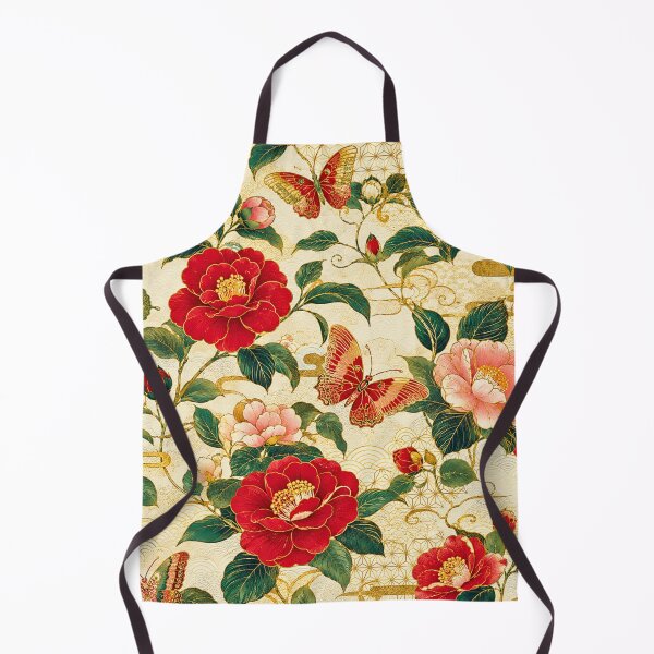 Item preview, Seamless Japanese Camellia Floral Pattern with Butterflies | Luxurious Oriental Textile Design designed and sold by lavanya11.