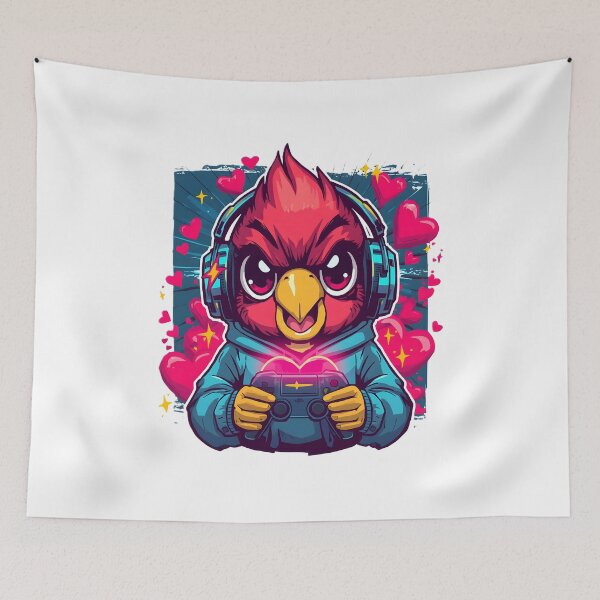Item preview, Lovebird Gamer Sticker | Cute Gaming Bird with Headset | RGB Gamer Mascot | Anime Gaming Lovebird | Gamer Gift designed and sold by dreamz-world.