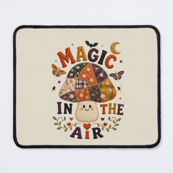 Item preview, Magic In The Air Patchwork Mushroom Halloween Quilted Applique Design designed and sold by Panom Suavichien.