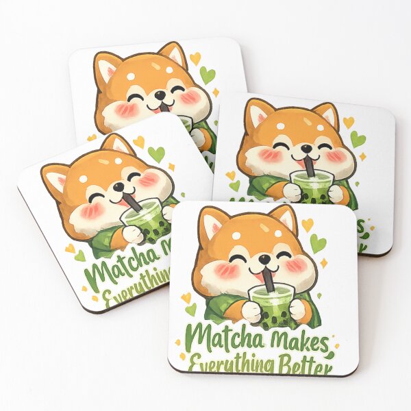 Item preview,   Powered by Matcha and Magic - Cute Kawaii Matcha Boba Tea Sticker designed and sold by Salwastore.