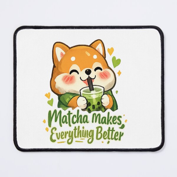 Item preview,   Powered by Matcha and Magic - Cute Kawaii Matcha Boba Tea Sticker designed and sold by Salwastore.