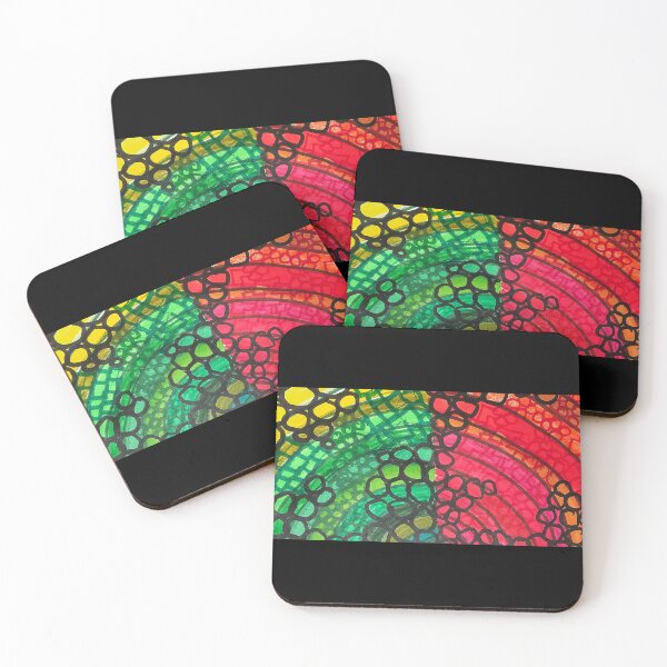 Item preview, Red and Green Curved Patterns  designed and sold by DancingCreek.
