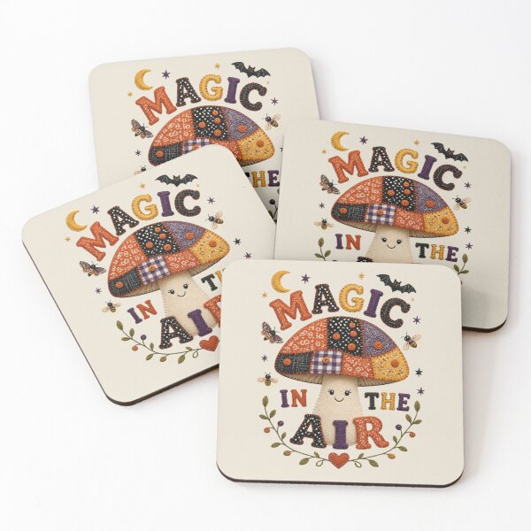 Item preview, Magic In The Air Patchwork Mushroom Halloween Badge Patch Design designed and sold by Panom Suavichien.