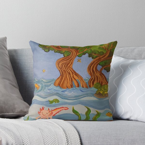 Item preview, Whimsical Mangrove Lagoon with Axolotl and Sea Life designed and sold by PEACELOVERSART.