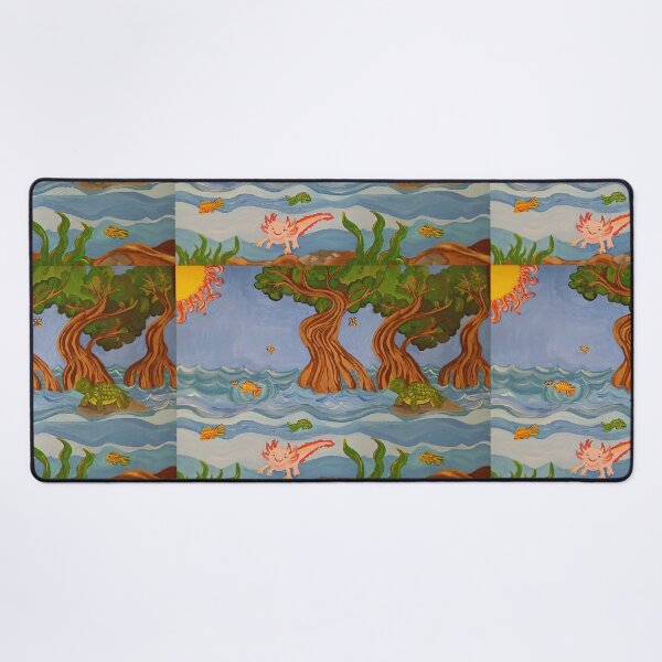 Item preview, Whimsical Mangrove Lagoon with Axolotl and Sea Life designed and sold by PEACELOVERSART.