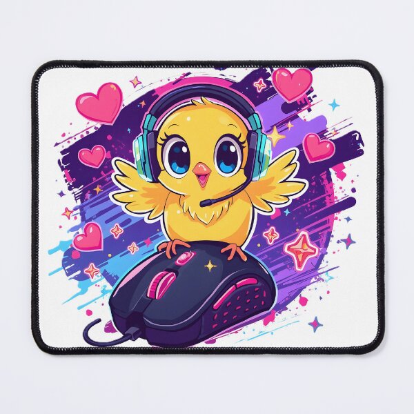 Item preview, Cute Gamer Chick Sticker | Kawaii Gaming Chick with RGB Headset & Gaming Mouse | Anime Baby Bird Gamer | Gaming Gift designed and sold by dreamz-world.