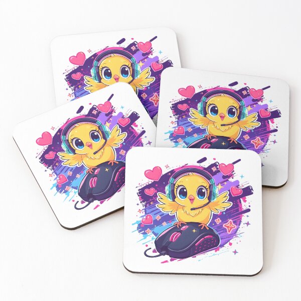 Item preview, Cute Gamer Chick Sticker | Kawaii Gaming Chick with RGB Headset & Gaming Mouse | Anime Baby Bird Gamer | Gaming Gift designed and sold by dreamz-world.