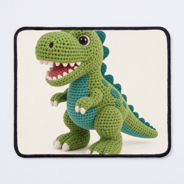 Item preview, Cute Green Crochet Dinosaur Yarn Art designed and sold by Rob Hopper | RoboRob001.
