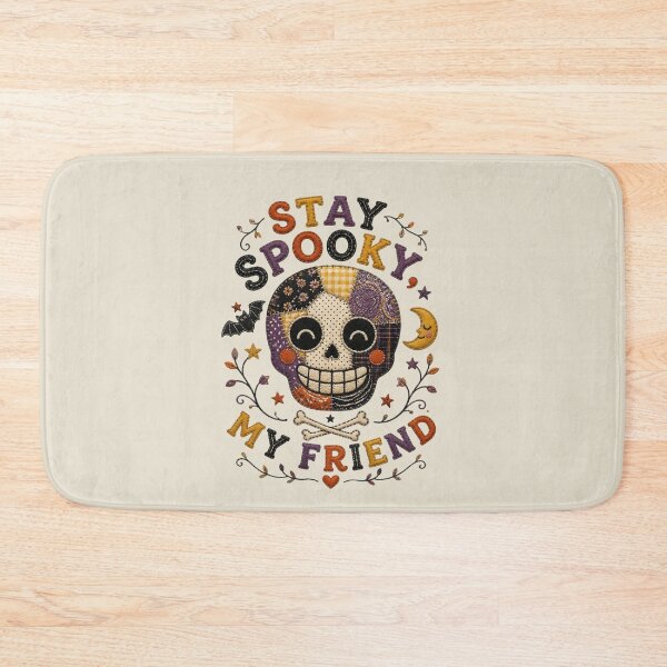 Item preview, Stay Spooky My Friend Cute Patchwork Skull Halloween Design designed and sold by Panom Suavichien.