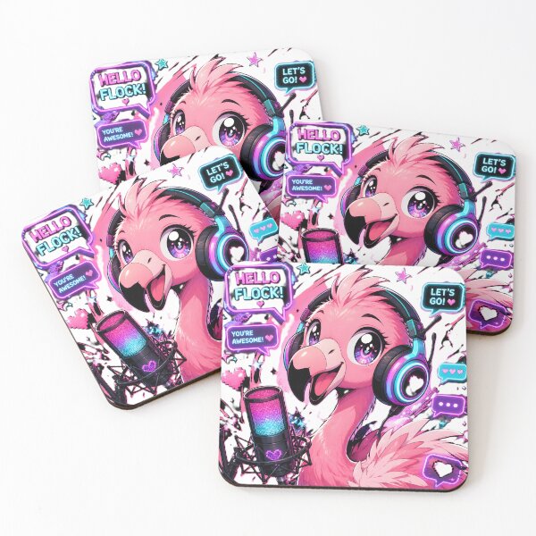 Artikelvorschau, Niedlicher Flamingo-Streamer-Aufkleber | RGB-Gaming-Flamingo mit Headset & Mikrofon | Kawaii-Gamer-Vogel | Geschenk für Twitch-Streamer entworfen und verkauft von dreamz-world.