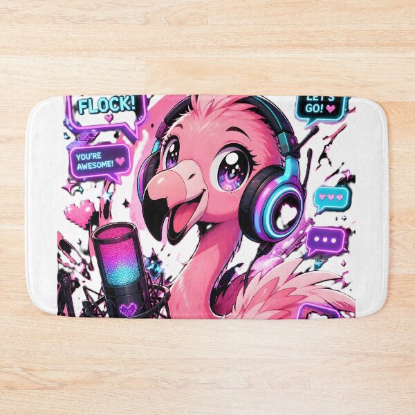 Artikelvorschau, Niedlicher Flamingo-Streamer-Aufkleber | RGB-Gaming-Flamingo mit Headset & Mikrofon | Kawaii-Gamer-Vogel | Geschenk für Twitch-Streamer entworfen und verkauft von dreamz-world.
