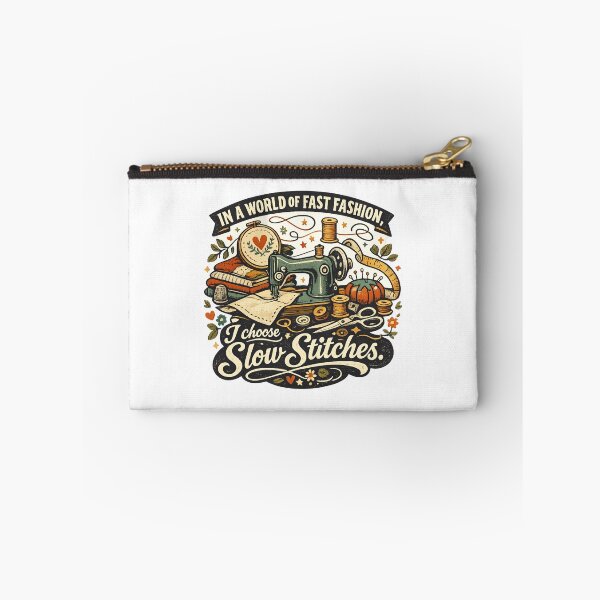 Item preview, In A World Of Fast Fashion I Choose Slow Stitches | Slow Fashion Sewing Quote designed and sold by EverStitchStudio ★★★★★.