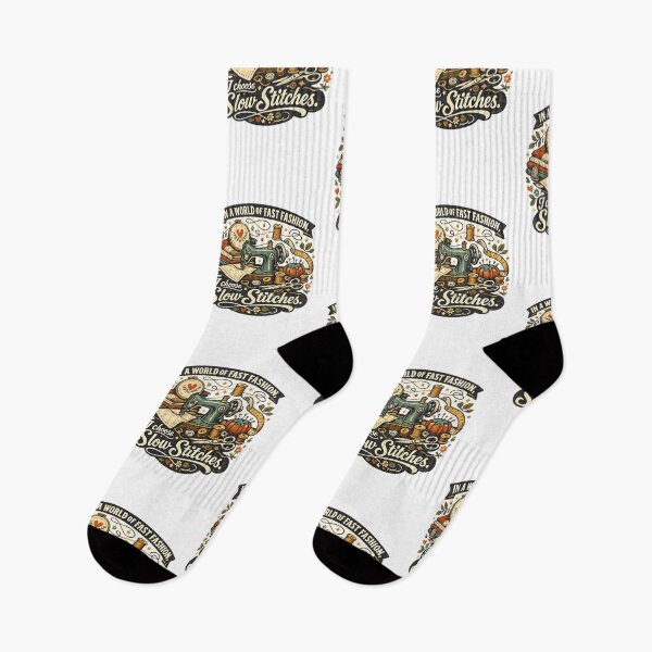 Item preview, In A World Of Fast Fashion I Choose Slow Stitches | Slow Fashion Sewing Quote designed and sold by EverStitchStudio ★★★★★.