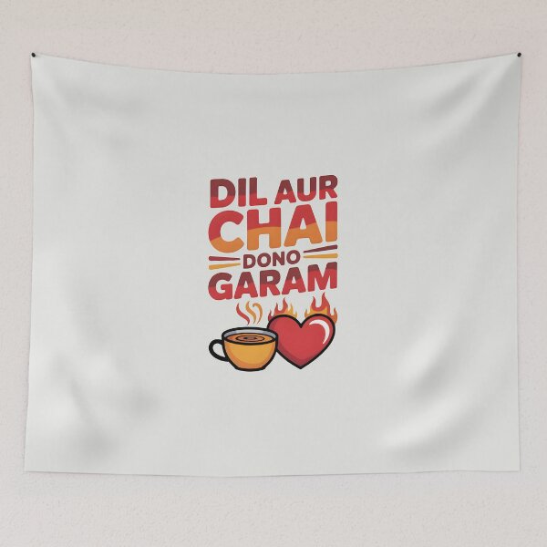Item preview, Dil Aur Chai Dono Garam – Funny Desi Tea Lover Quote Design designed and sold by Swati Art Shop.