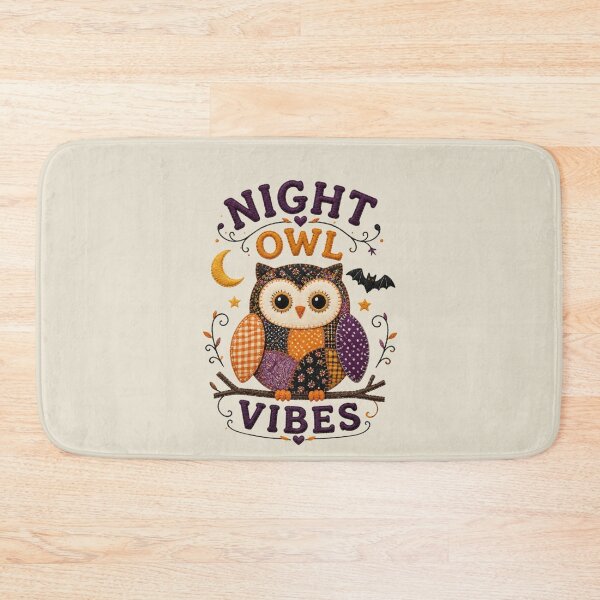 Item preview, Night Owl Vibes Patchwork Owl Halloween Quilted Design designed and sold by Panom Suavichien.