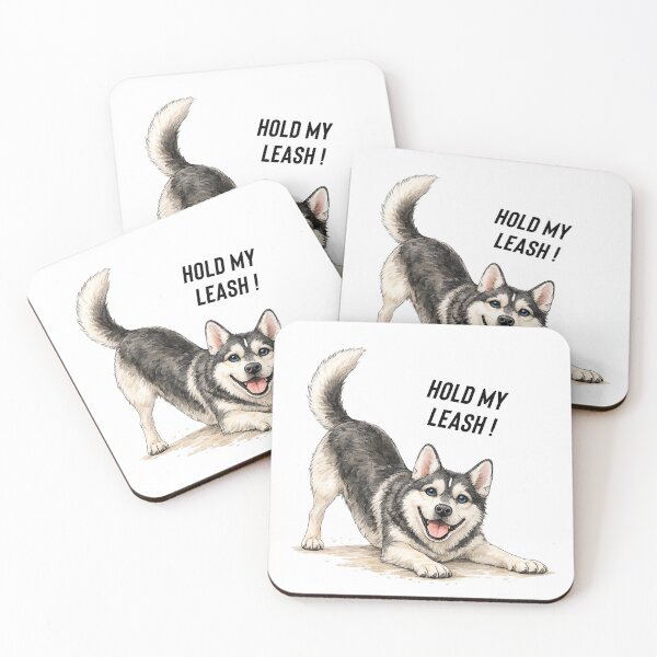 Item preview, Hold My Leash Husky | Cute Dog Illustration designed and sold by PAPIRO SIGLO XXI.