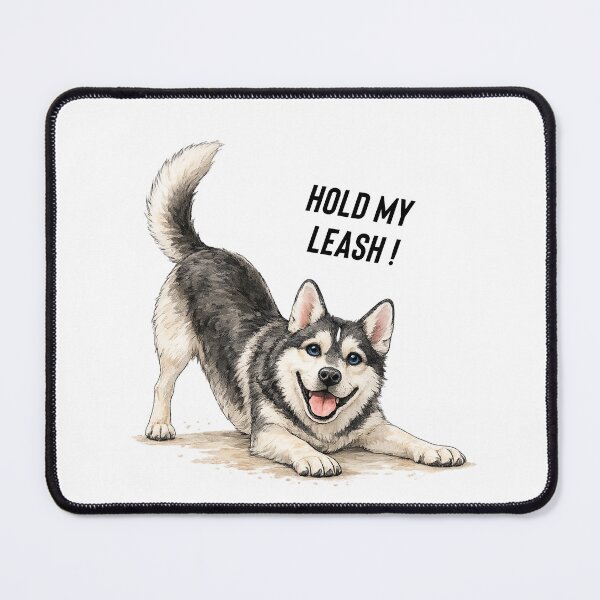 Item preview, Hold My Leash Husky | Cute Dog Illustration designed and sold by PAPIRO SIGLO XXI.