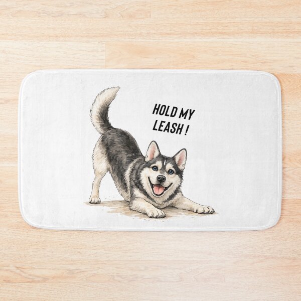 Item preview, Hold My Leash Husky | Cute Dog Illustration designed and sold by PAPIRO SIGLO XXI.