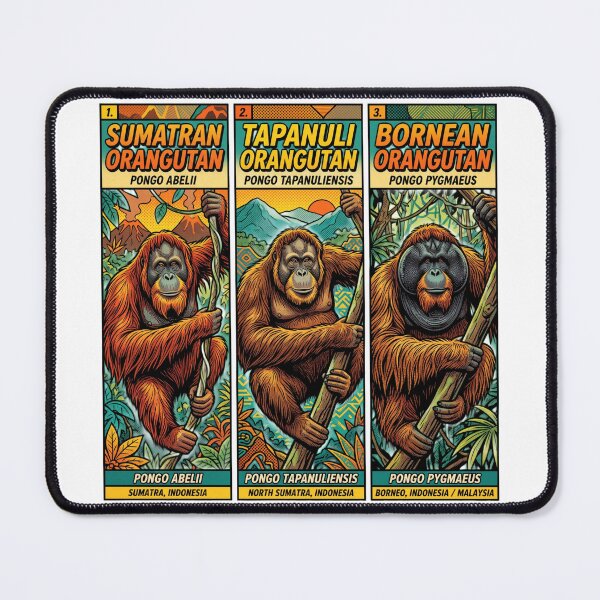 Item preview, The Three Orangutan Species | Sumatran, Tapanuli & Bornean Orangutans | Wildlife Conservation Art designed and sold by redsharkuk.