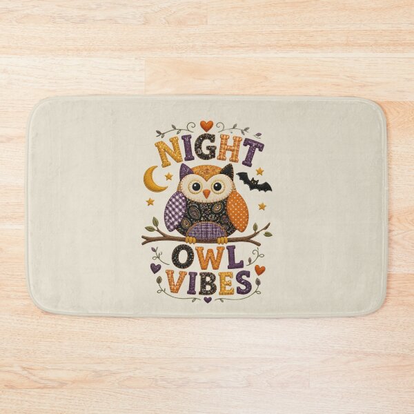 Item preview, Night Owl Vibes Cute Patchwork Owl Halloween Design designed and sold by Panom Suavichien.