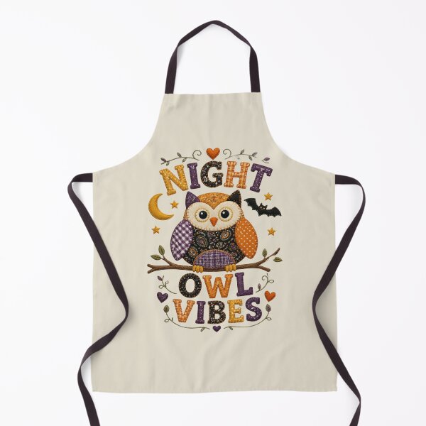 Item preview, Night Owl Vibes Cute Patchwork Owl Halloween Design designed and sold by Panom Suavichien.