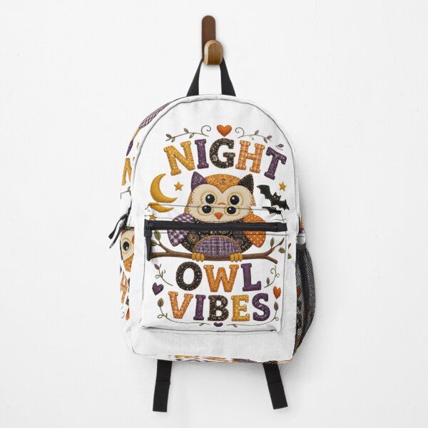 Item preview, Night Owl Vibes Cute Patchwork Owl Halloween Design designed and sold by Panom Suavichien.