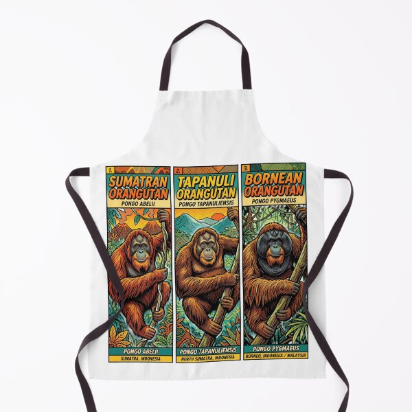 Item preview, The Three Orangutan Species | Sumatran, Tapanuli & Bornean Orangutans | Wildlife Conservation Art designed and sold by redsharkuk.