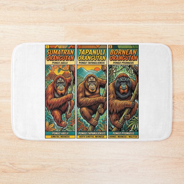 Item preview, The Three Orangutan Species | Sumatran, Tapanuli & Bornean Orangutans | Wildlife Conservation Art designed and sold by redsharkuk.