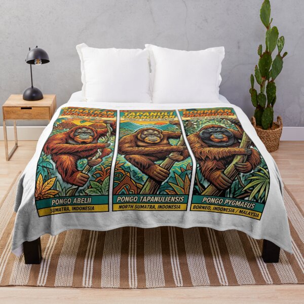 Item preview, The Three Orangutan Species | Sumatran, Tapanuli & Bornean Orangutans | Wildlife Conservation Art designed and sold by redsharkuk.