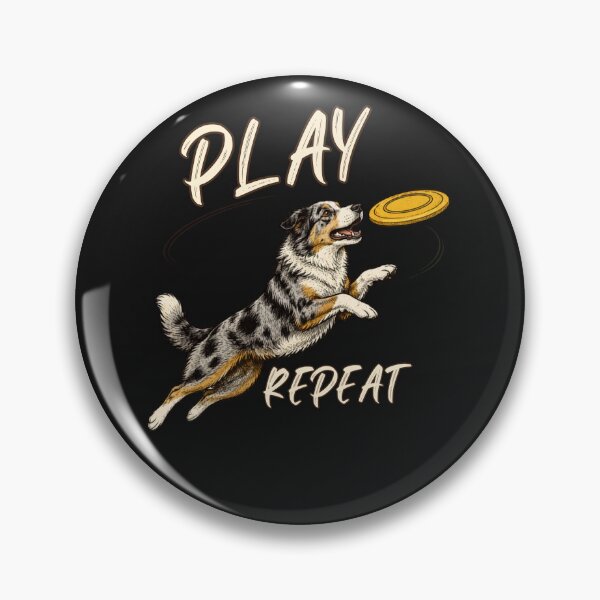 Item preview, Play Repeat Funny Australian Shepherd Frisbee Dog Vintage Shirt designed and sold by AdicretorDesign.