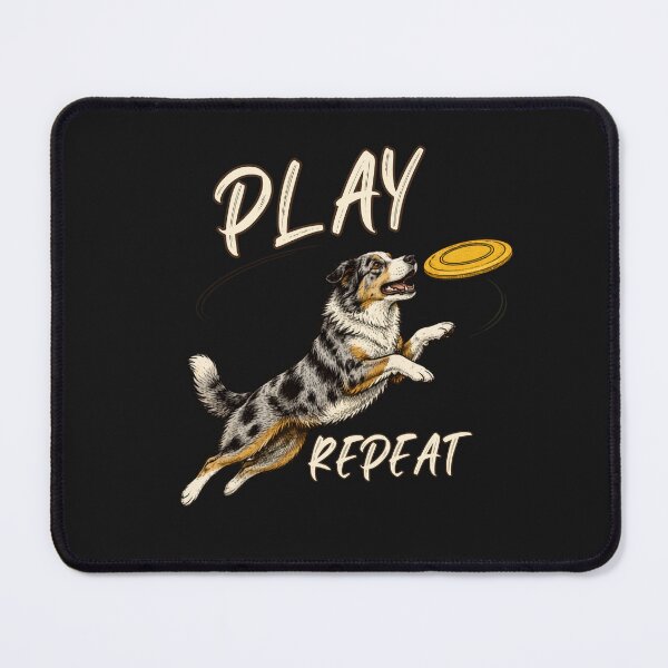 Item preview, Play Repeat Funny Australian Shepherd Frisbee Dog Vintage Shirt designed and sold by AdicretorDesign.