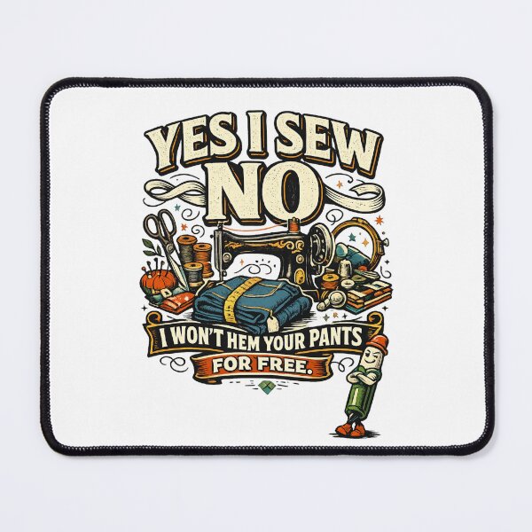 Item preview, Yes I Sew No I Won't Hem Your Pants For Free | Funny Sewing Shirt | Sarcastic Seamstress Gift designed and sold by EverStitchStudio ★★★★★.